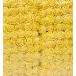 Mini roosjes 2 cm geel