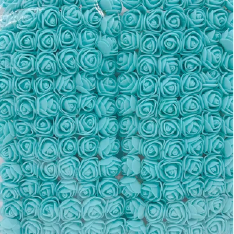 Mini roosjes 2 cm teal