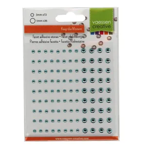 Vaessen Creative • Strass Steentjes Half Zelfklevend 3+5mm 108pcs Lichtblauw (5012-007)