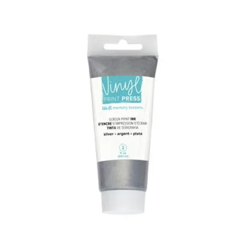 We R Makers Vinyl Print Press Screen Print Ink Silver 2 oz (60000734)