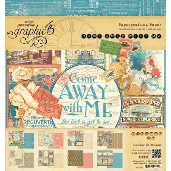 Graphic 45 Come away with me 8 x 8 inch Pad (4500923)